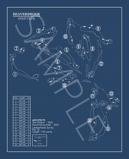 Beaverbrook Golf Club Blueprint (Print)