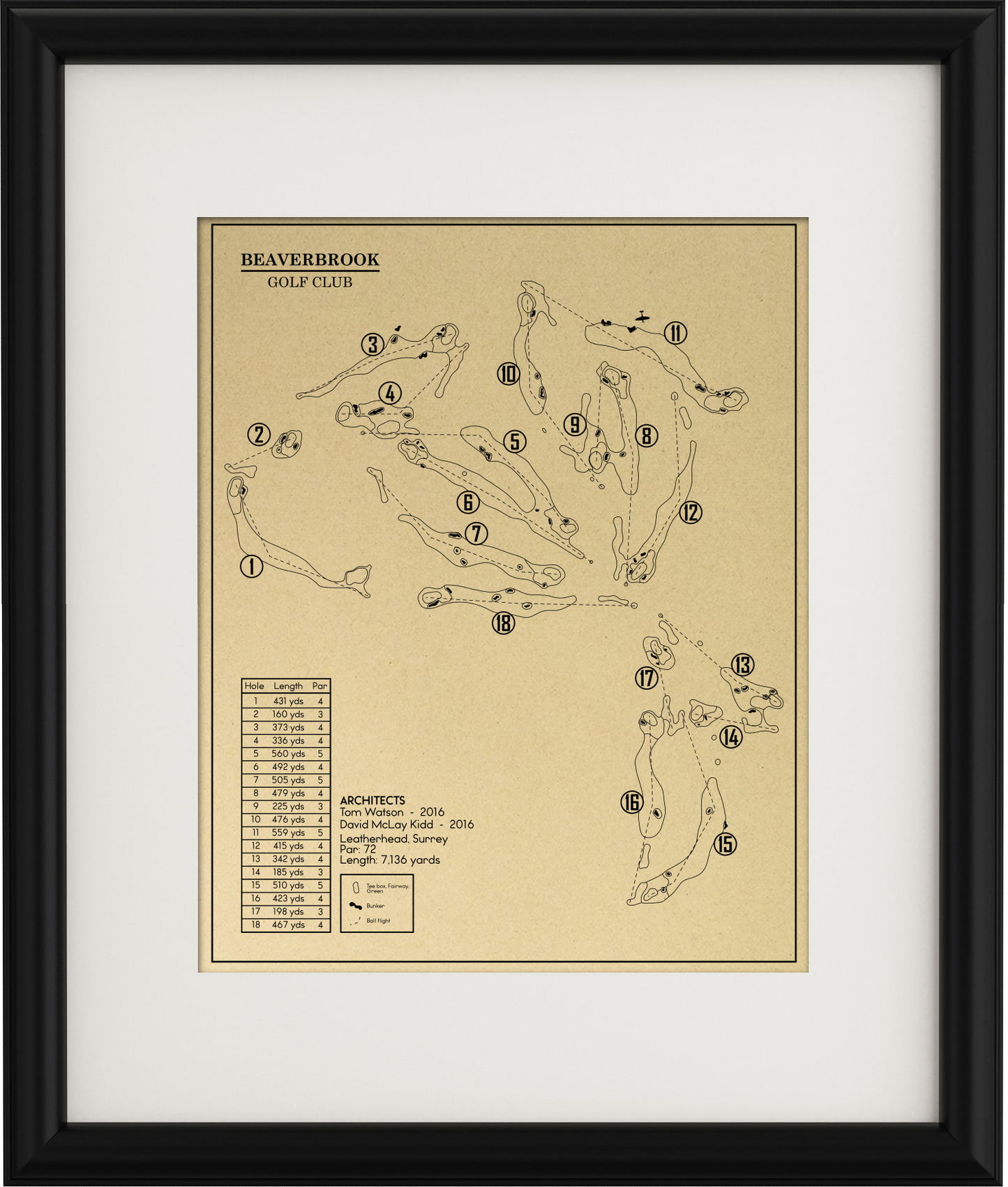 Beaverbrook Golf Club Outline (Print)