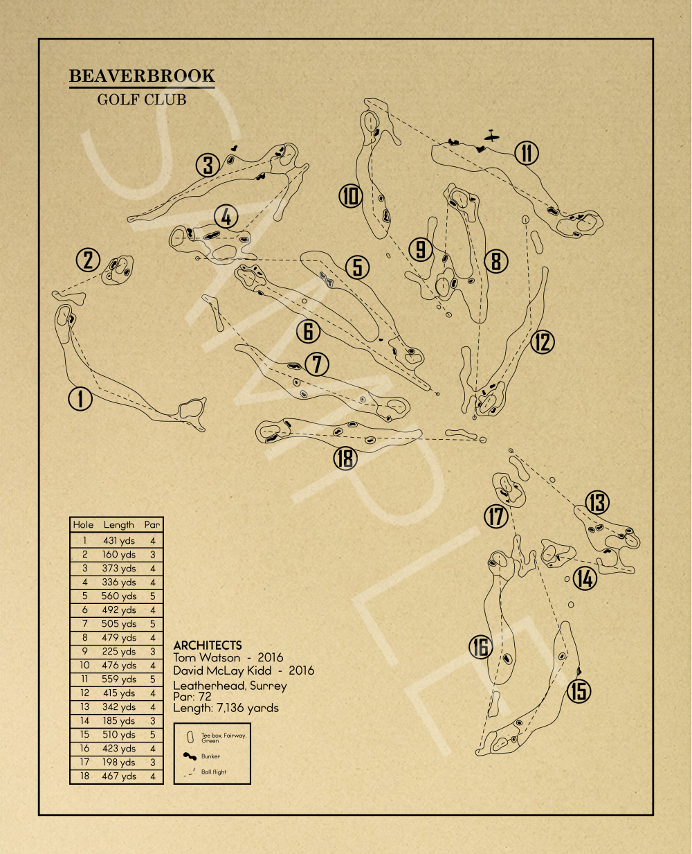 Beaverbrook Golf Club Outline (Print)