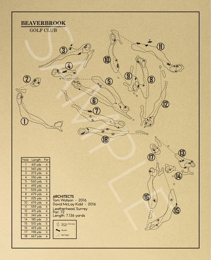 Beaverbrook Golf Club Outline (Print)