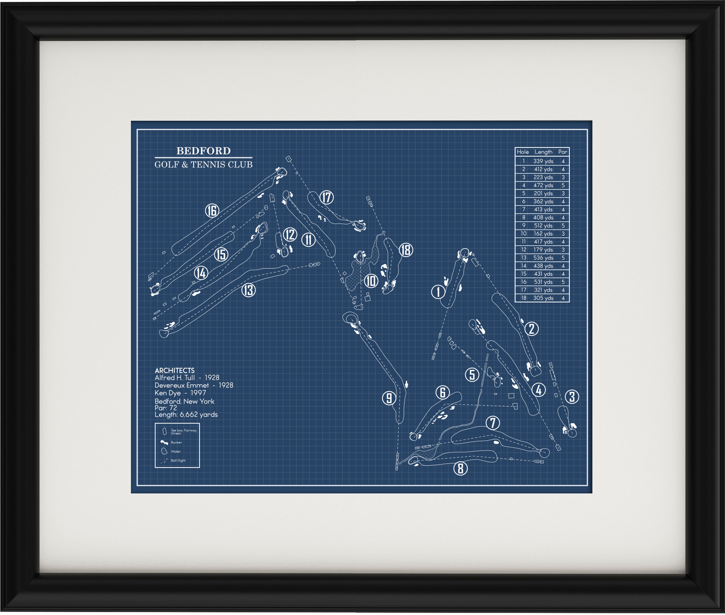 Bedford Golf & Tennis Club Blueprint (Print)