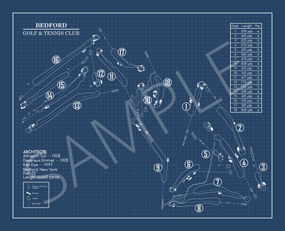 Bedford Golf & Tennis Club Blueprint (Print)