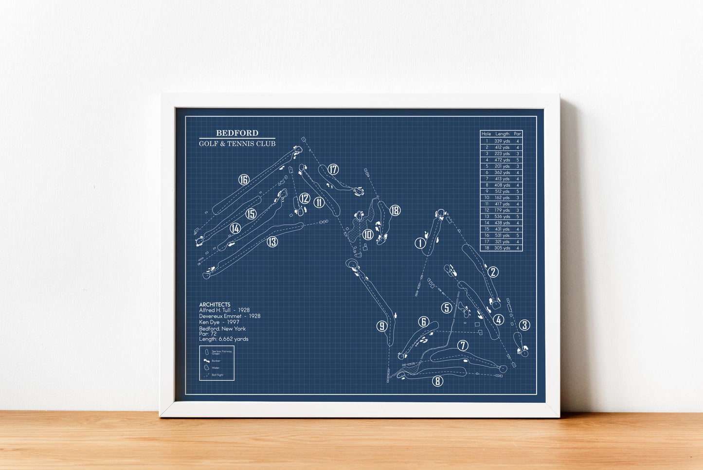 Bedford Golf & Tennis Club Blueprint (Print)