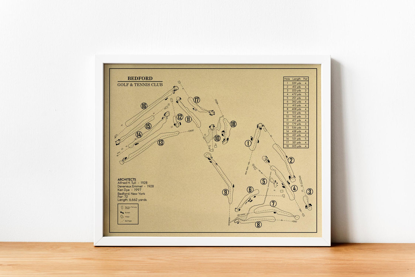 Bedford Golf & Tennis Club Outline (Print)