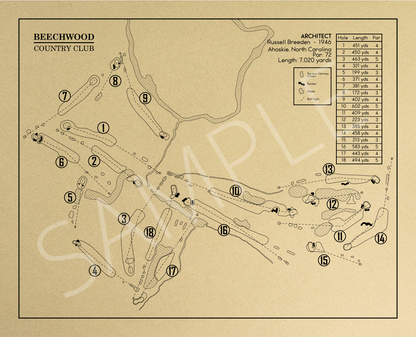 Beechwood Country Club Outline (Print)