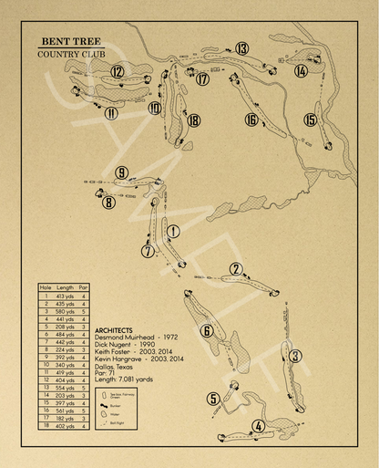 Bent Tree Country Club Outline (Print)