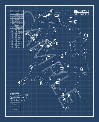 Bethpage Red Course Blueprint (Print)