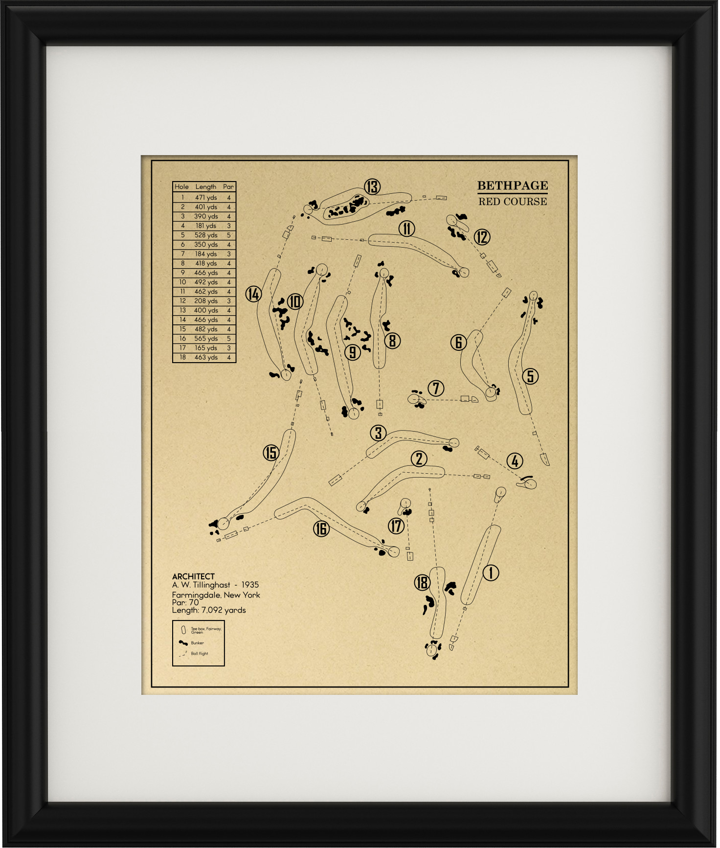 Bethpage Red Course Outline (Print) – GolfBlueprints