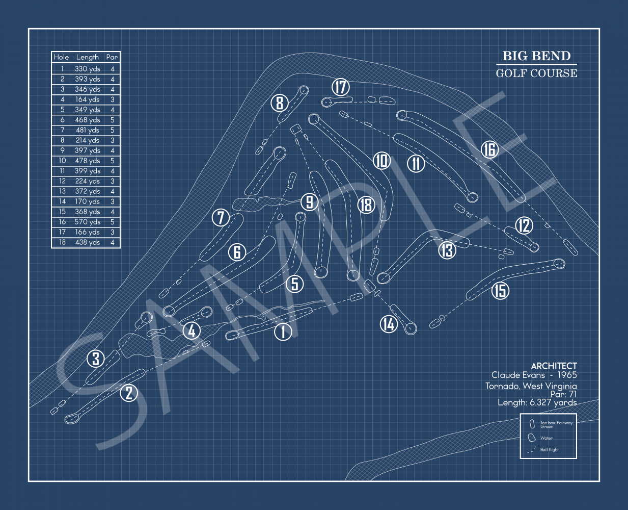 Big Bend Golf Course Blueprint (Print)