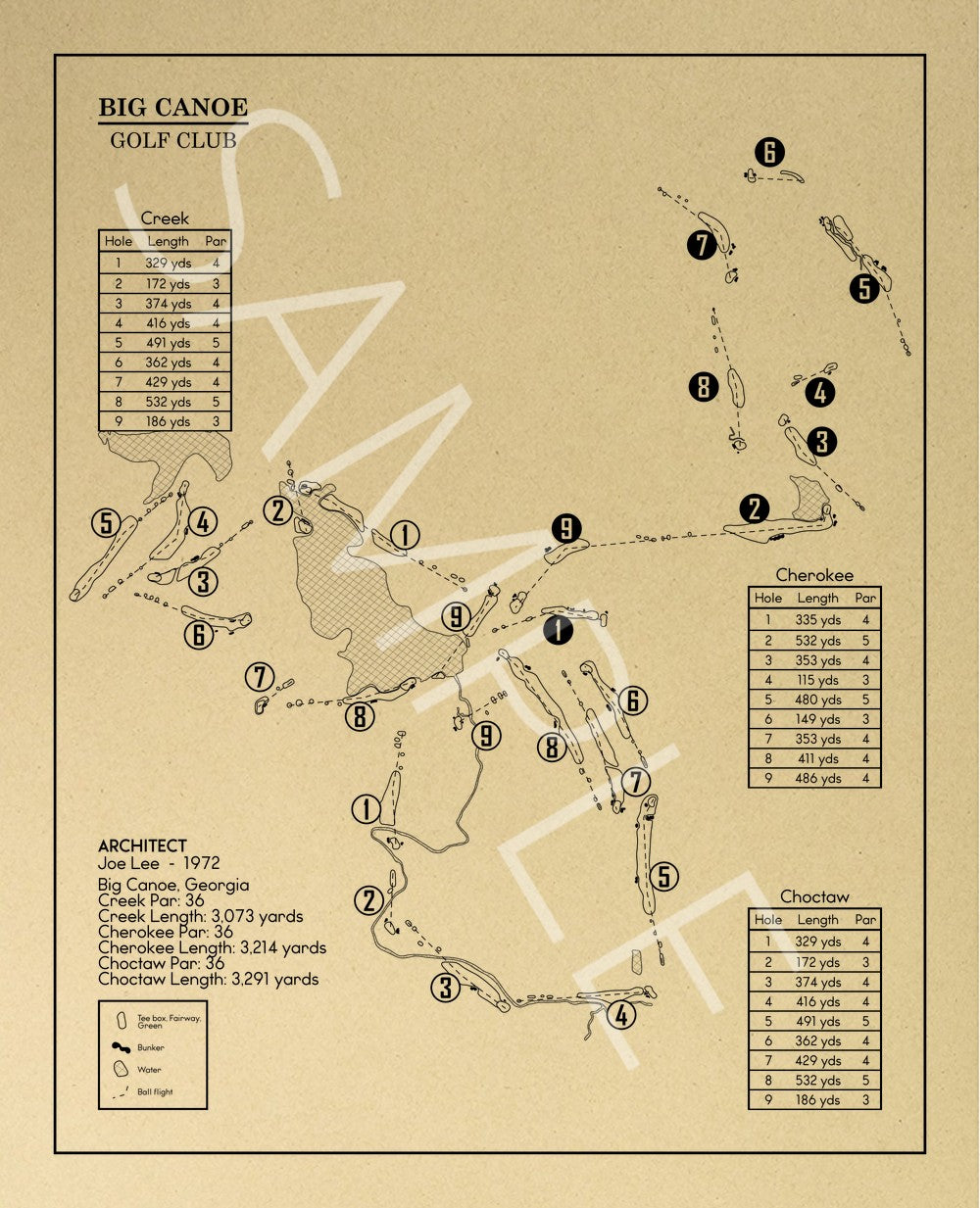 Big Canoe Golf Club Outline (Print)