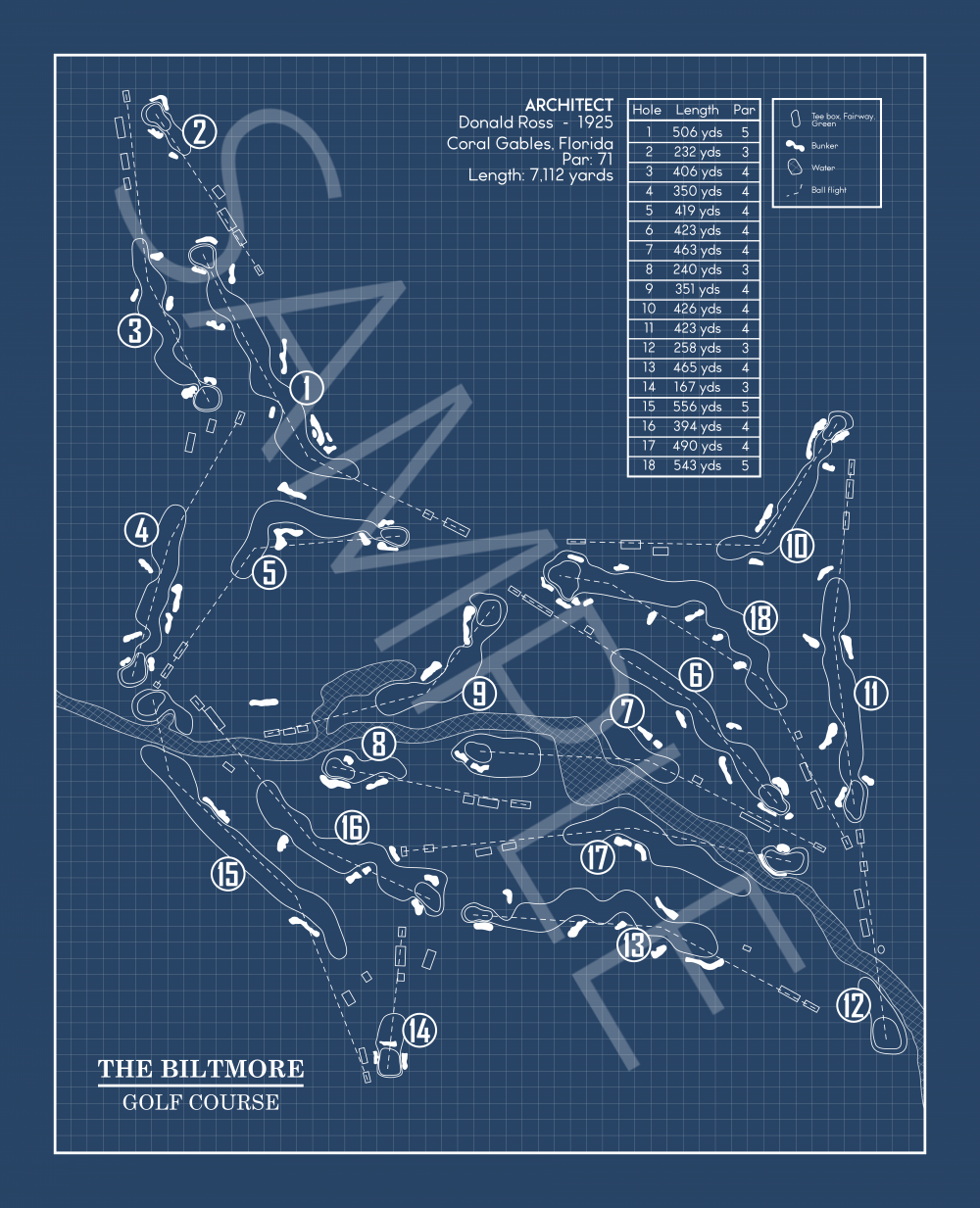 The Biltmore Golf Course Blueprint (Print)