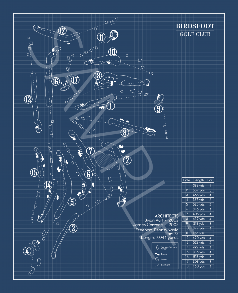 Birdsfoot Golf Club Blueprint (Print)
