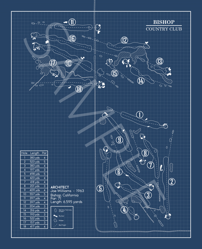 Bishop Country Club Blueprint (Print)