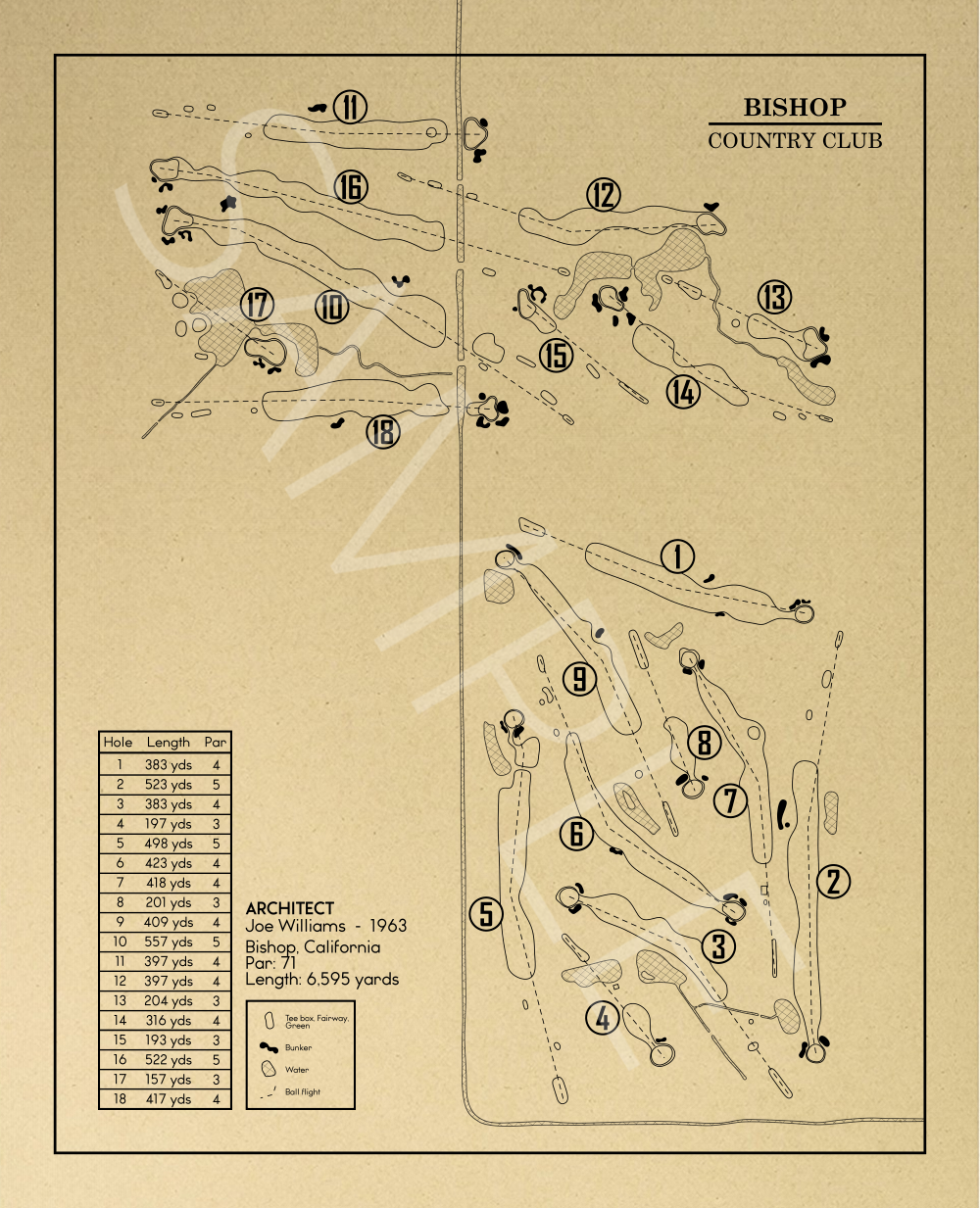 Bishop Country Club Outline (Print)