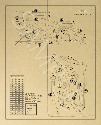 Bishop Country Club Outline (Print)
