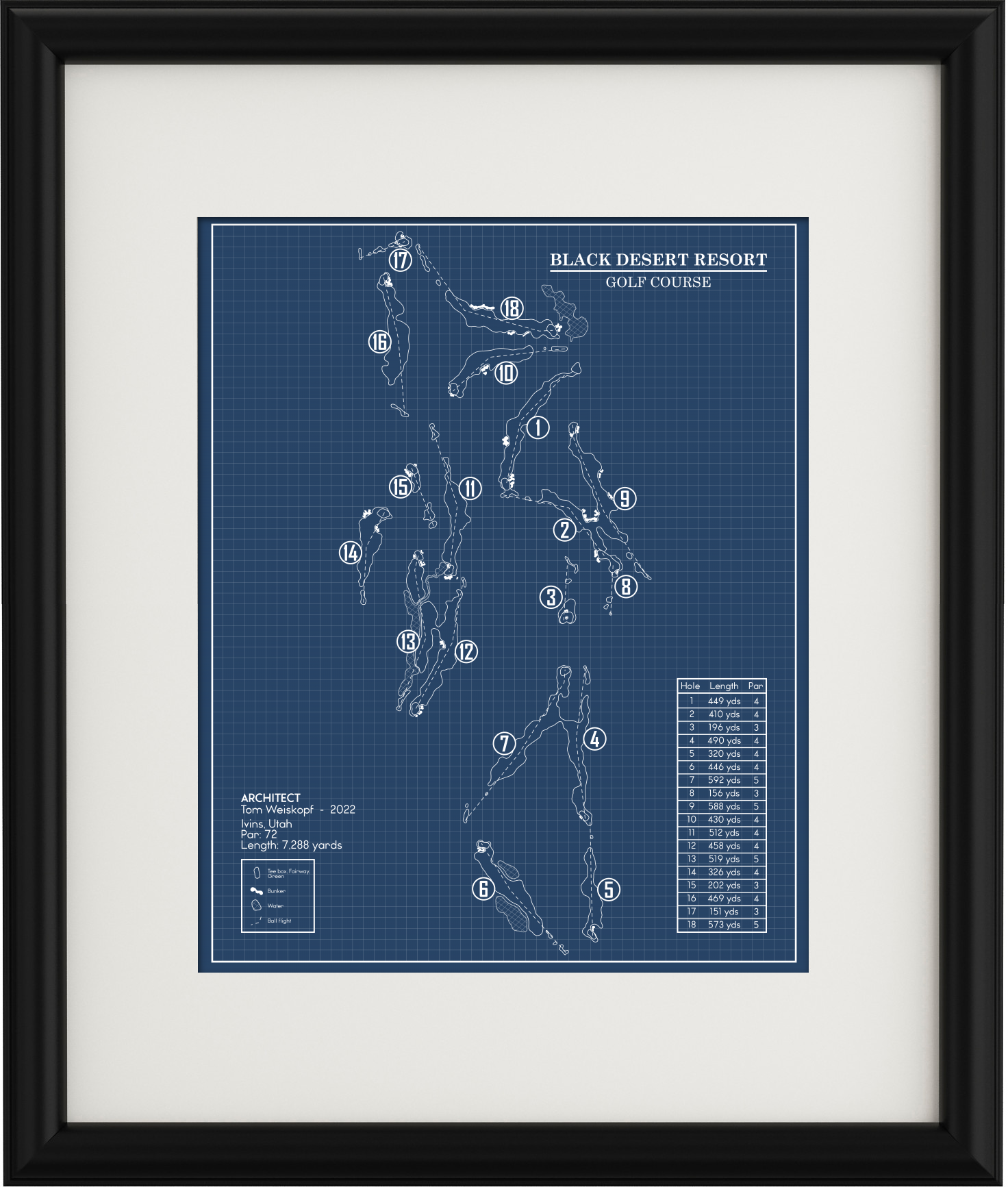 Black Desert Resort Golf Course Blueprint (Print) – GolfBlueprints