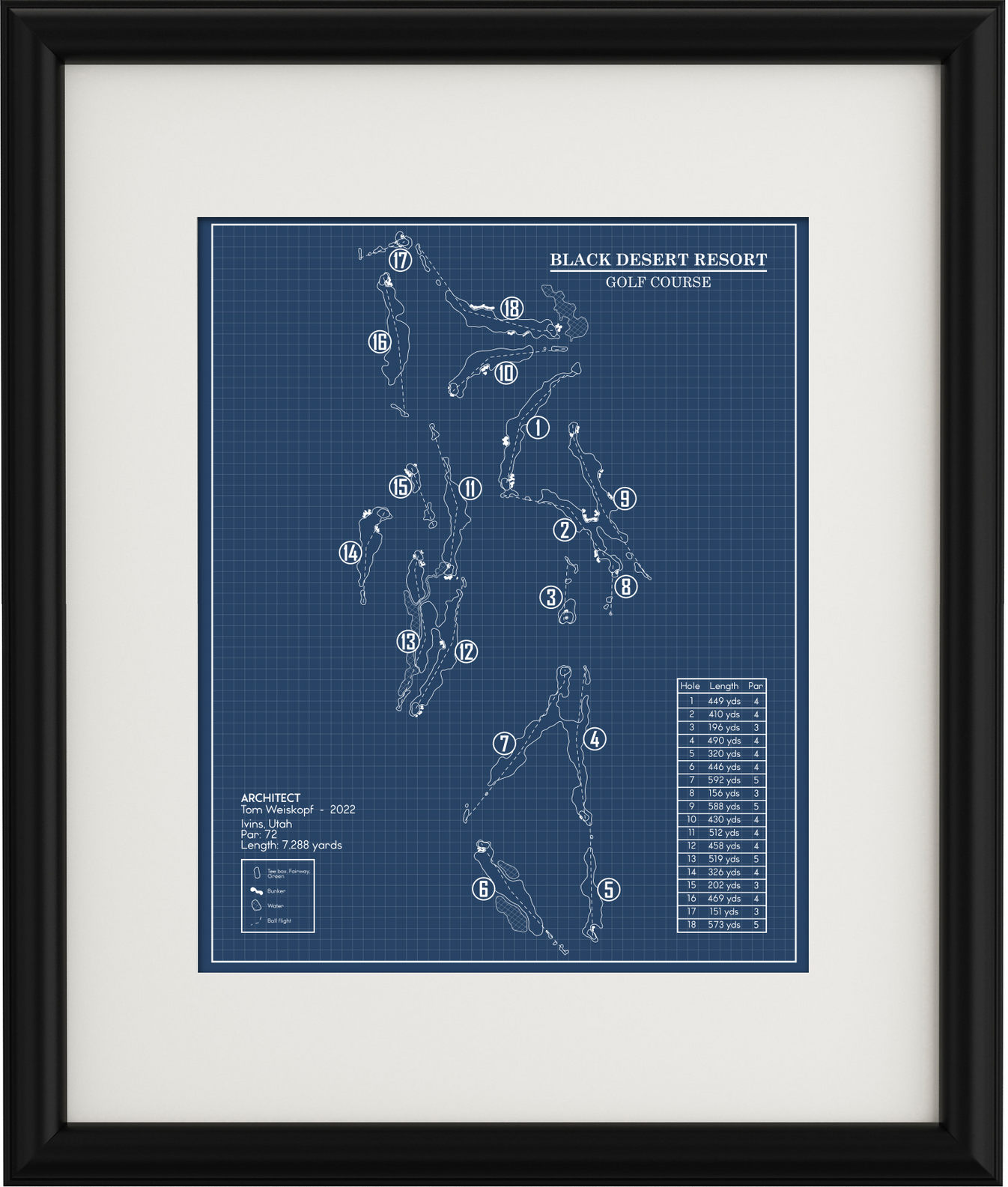 Black Desert Resort Golf Course Blueprint (Print) – GolfBlueprints