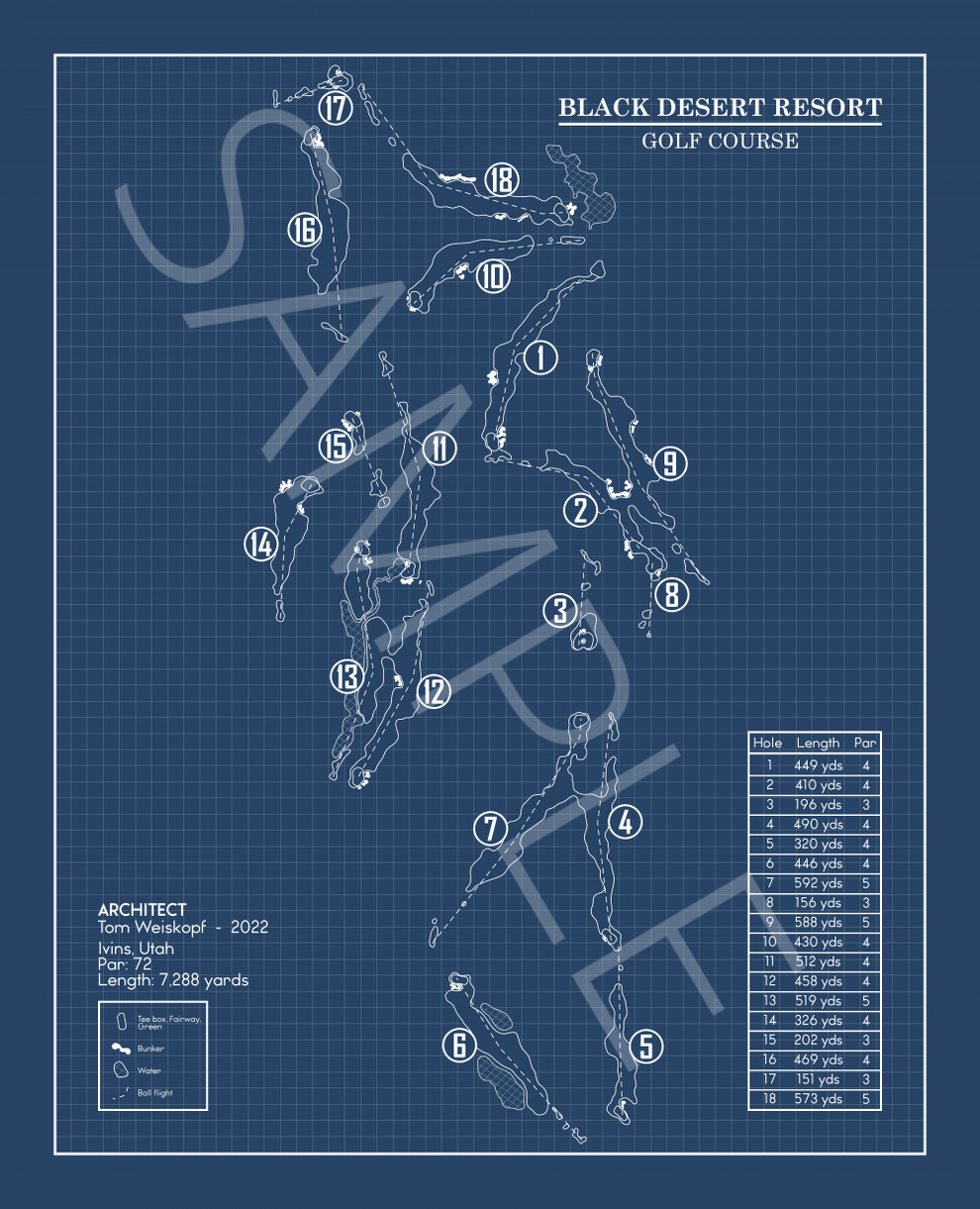 Black Desert Resort Golf Course Blueprint (Print) – GolfBlueprints