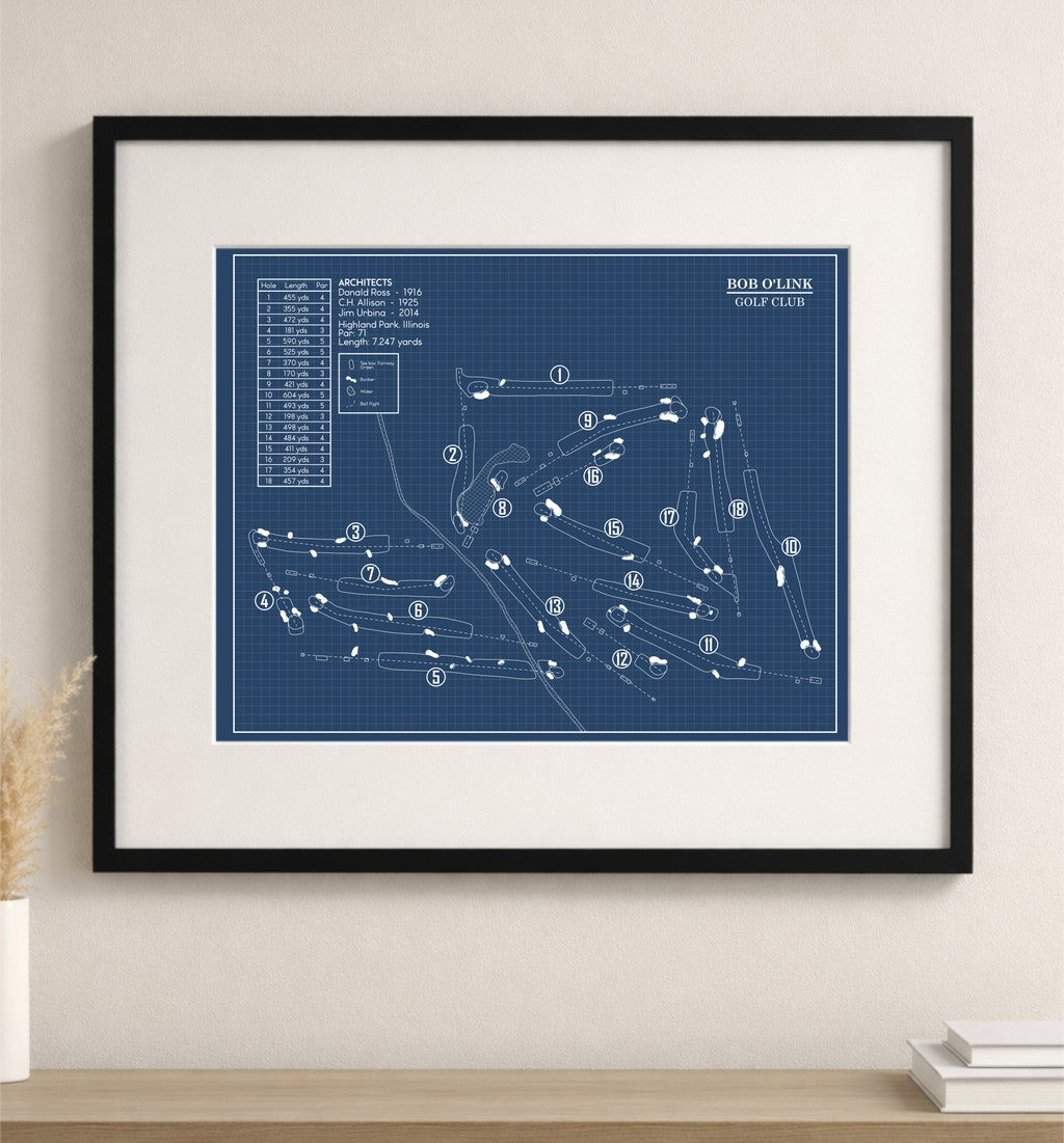 Bob O'Link Golf Club Blueprint (Print)
