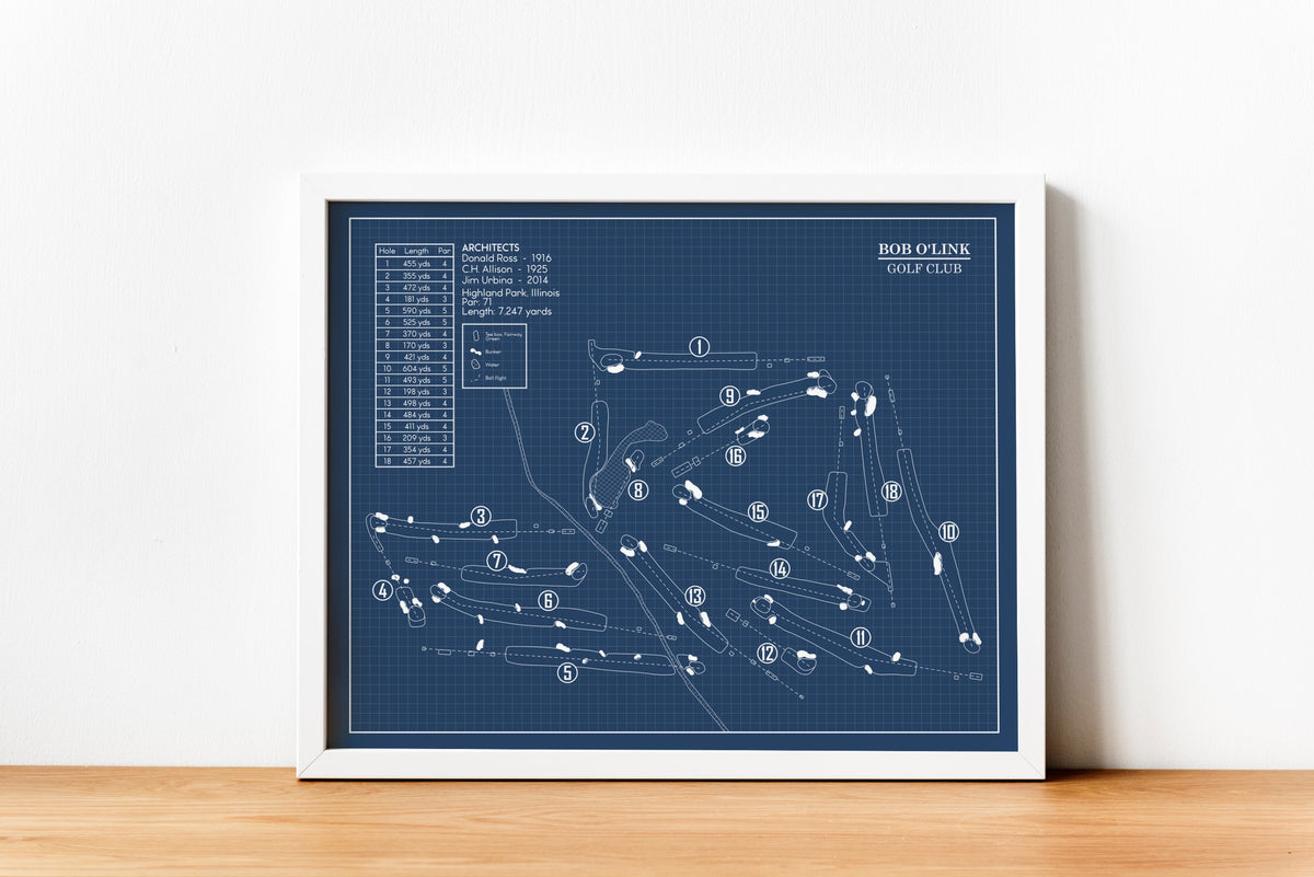 Bob O'Link Golf Club Blueprint (Print)