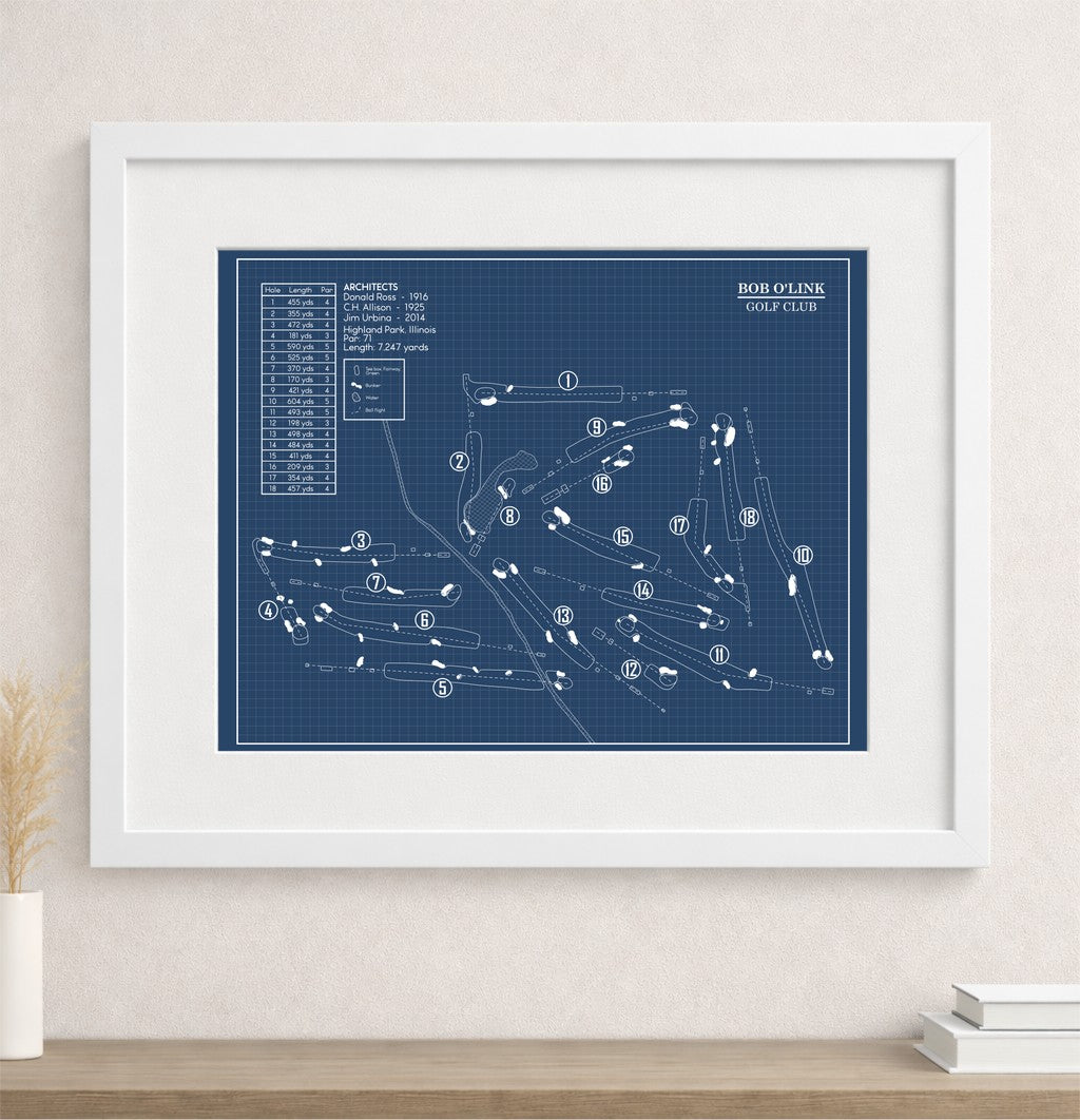 Bob O'Link Golf Club Blueprint (Print)