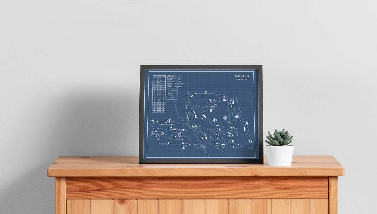 Bob O'Link Golf Club Blueprint (Print)