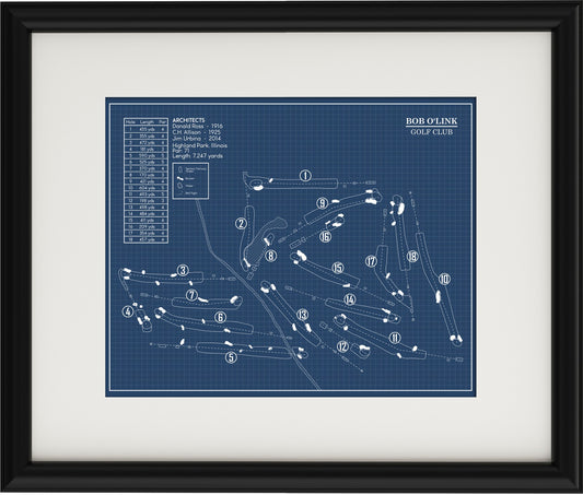 Bob O'Link Golf Club Blueprint (Print)