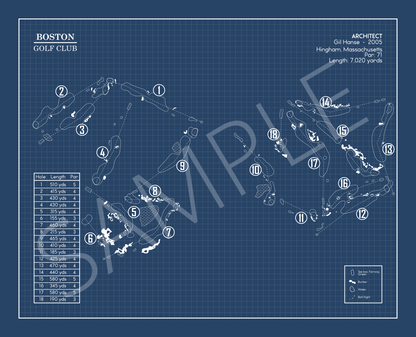 Boston Golf Club Blueprint (Print)