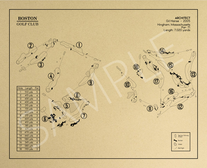 Boston Golf Club Outline (Print)