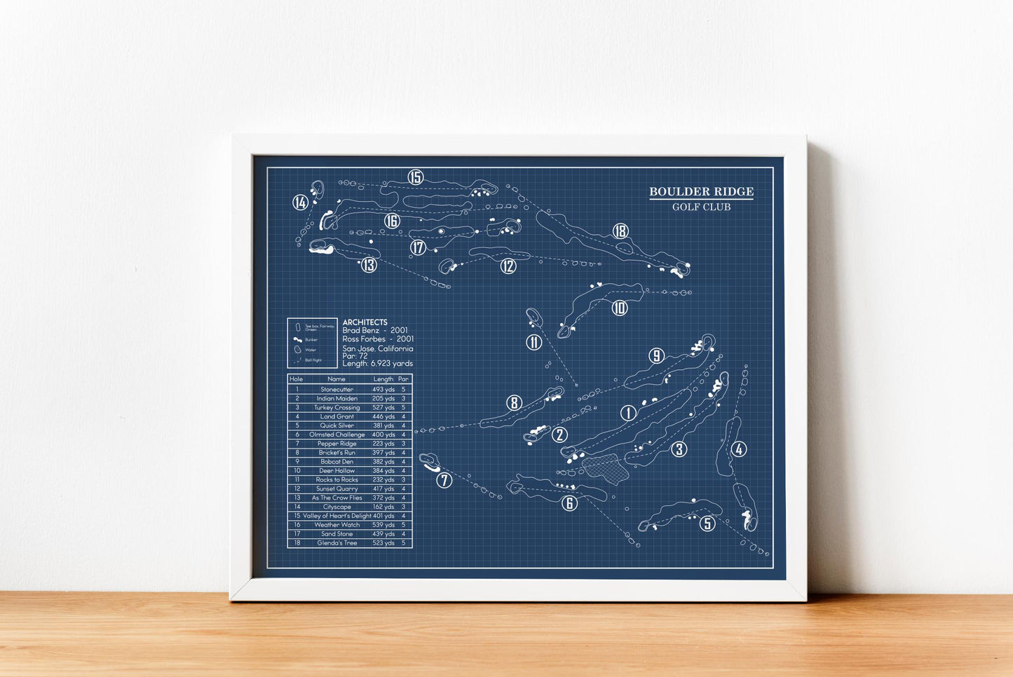 Boulder Ridge Golf Club Blueprint (Print)