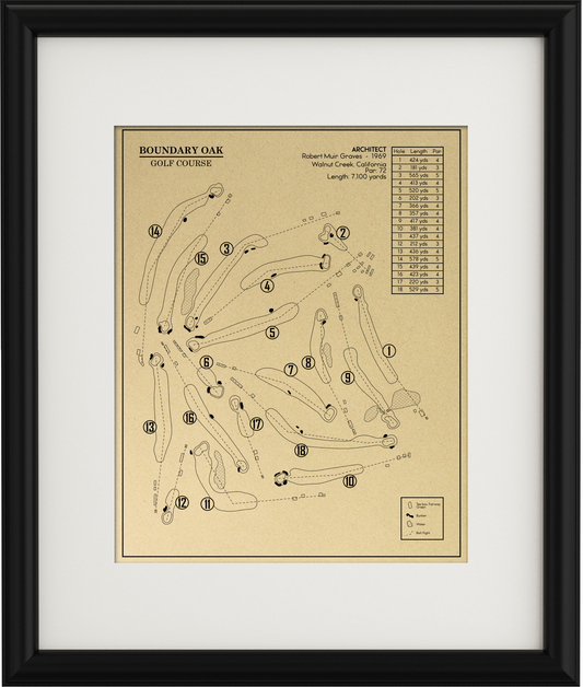 Boundary Oak Golf Course Outline (Print)