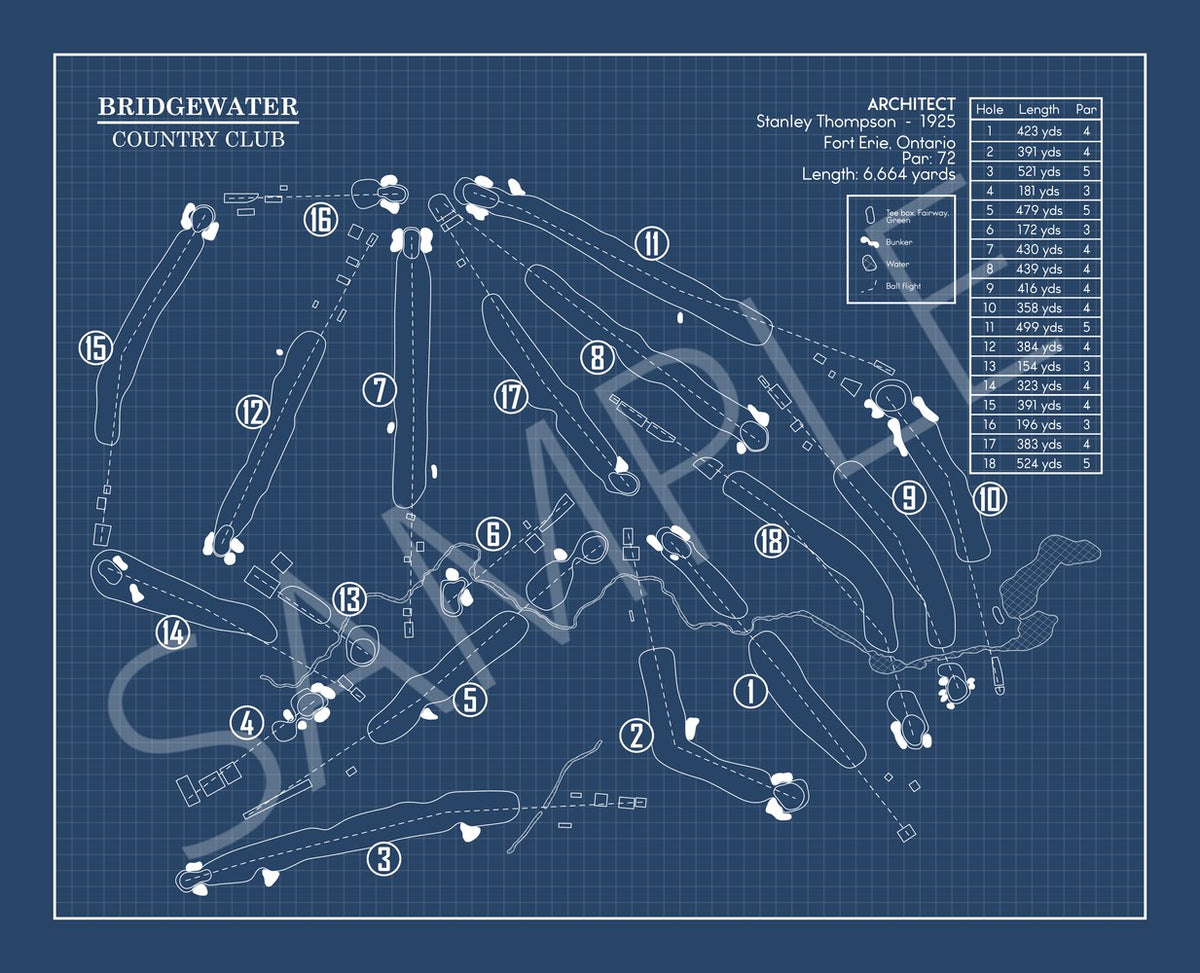 Bridgewater Country Club Blueprint (Print)