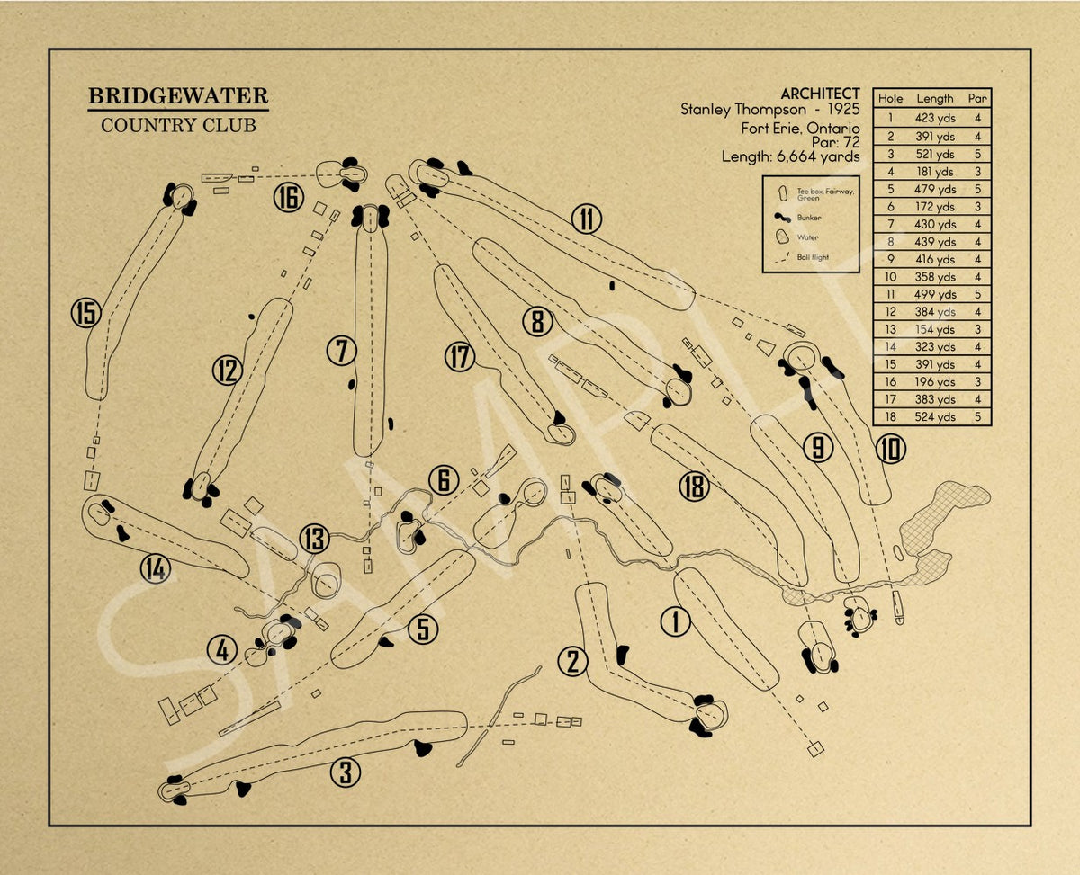 Bridgewater Country Club Outline (Print)
