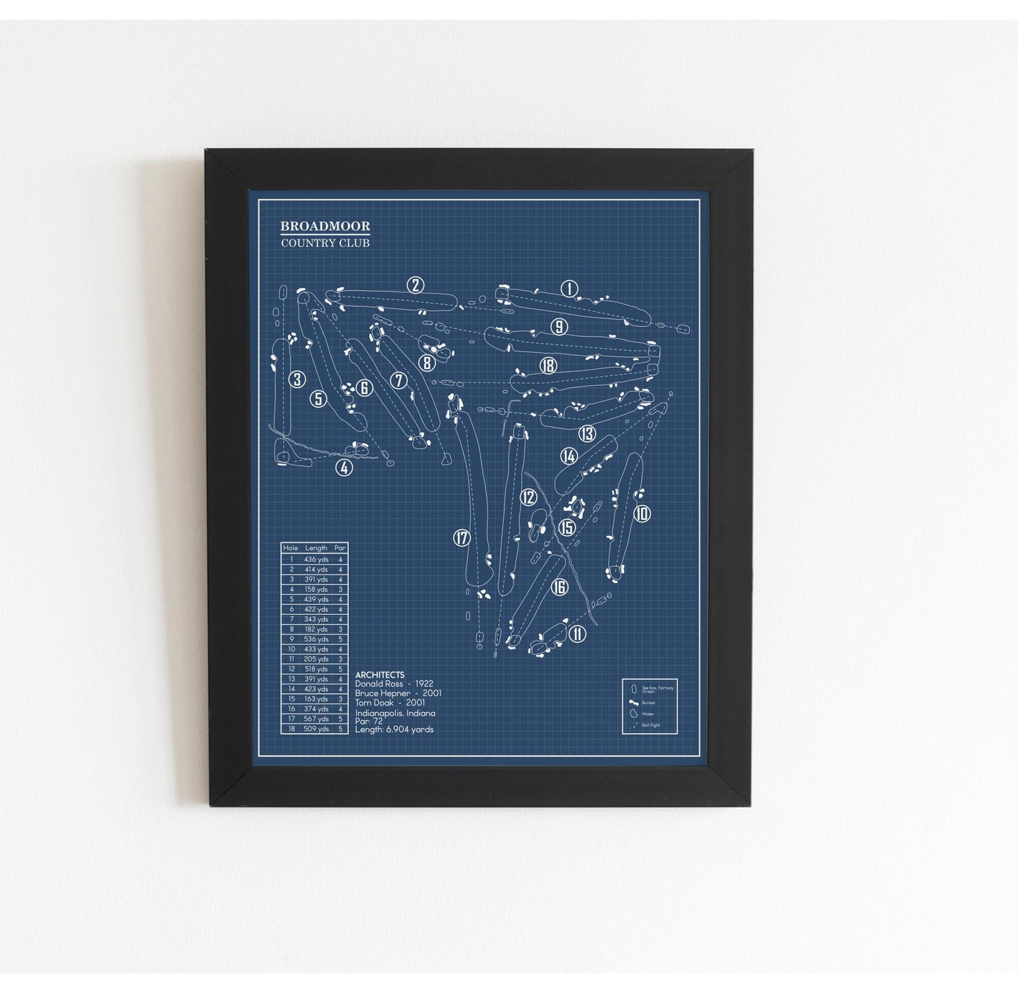 Broadmoor Golf Club Indianapolis Blueprint (Print)