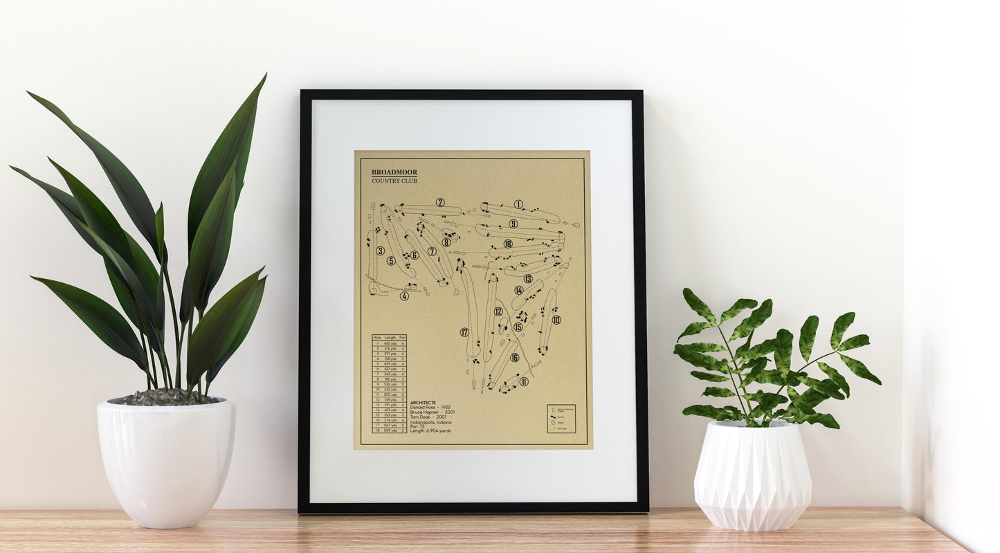 Broadmoor Golf Club Indianapolis Outline (Print)