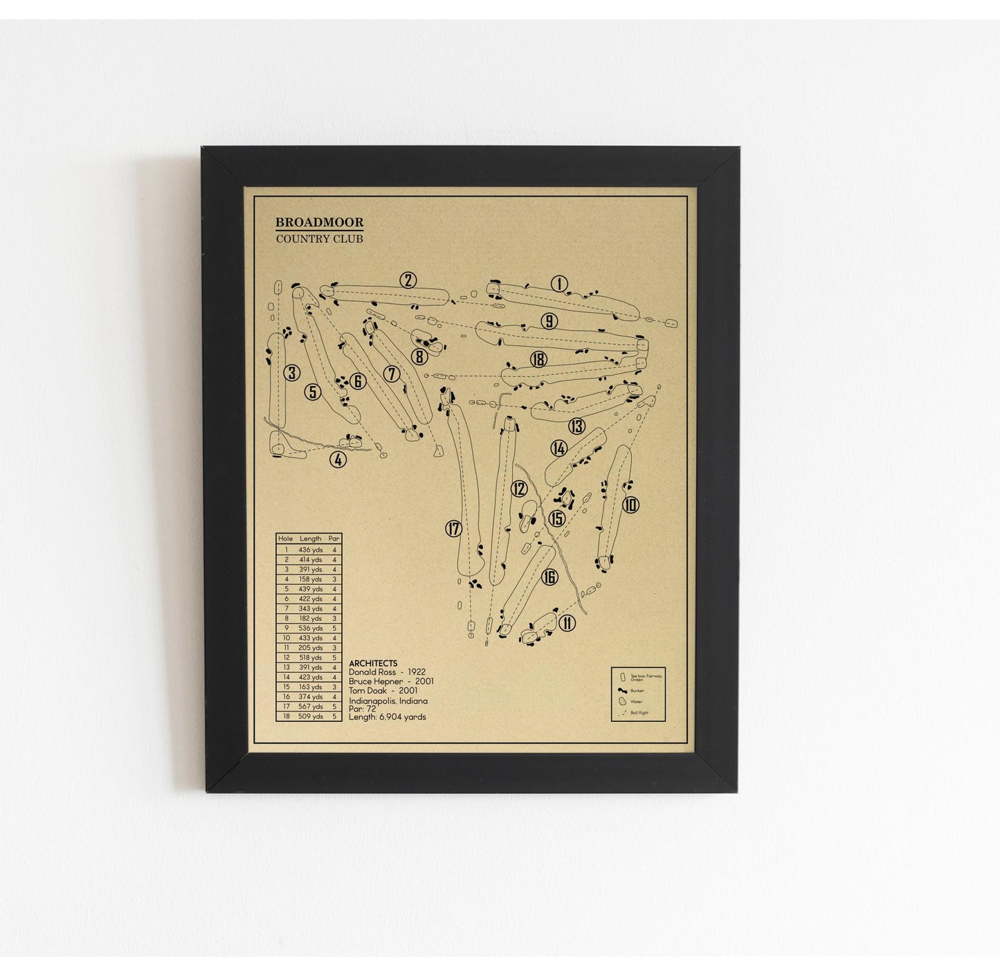 Broadmoor Golf Club Indianapolis Outline (Print)