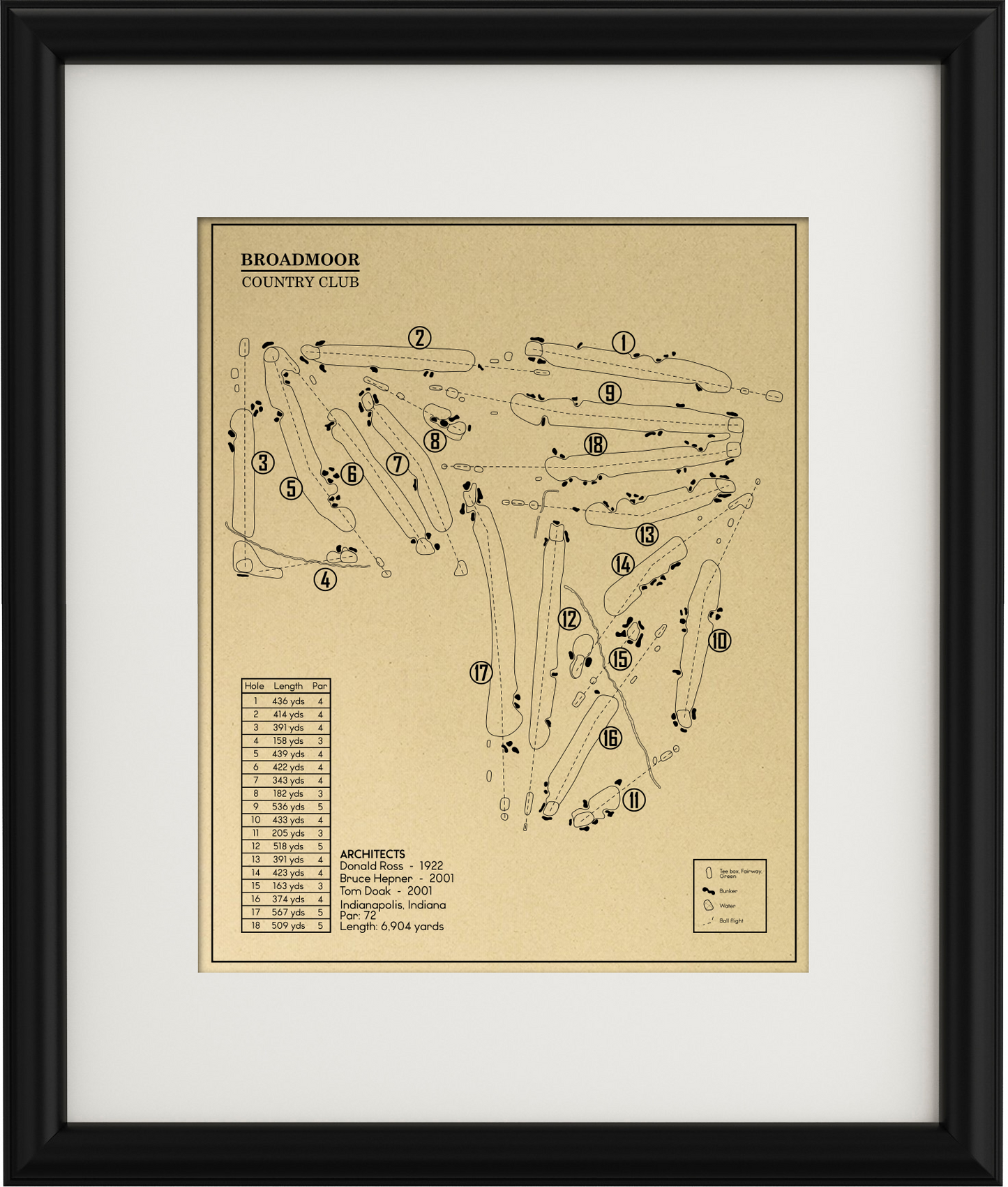 Broadmoor Golf Club Indianapolis Outline (Print)