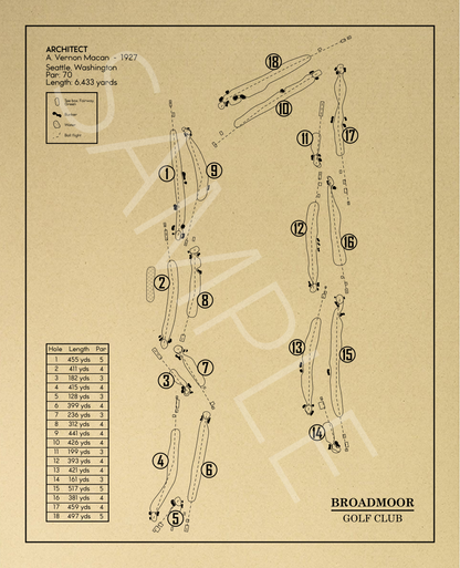 Broadmoor Golf Club Outline (Print)
