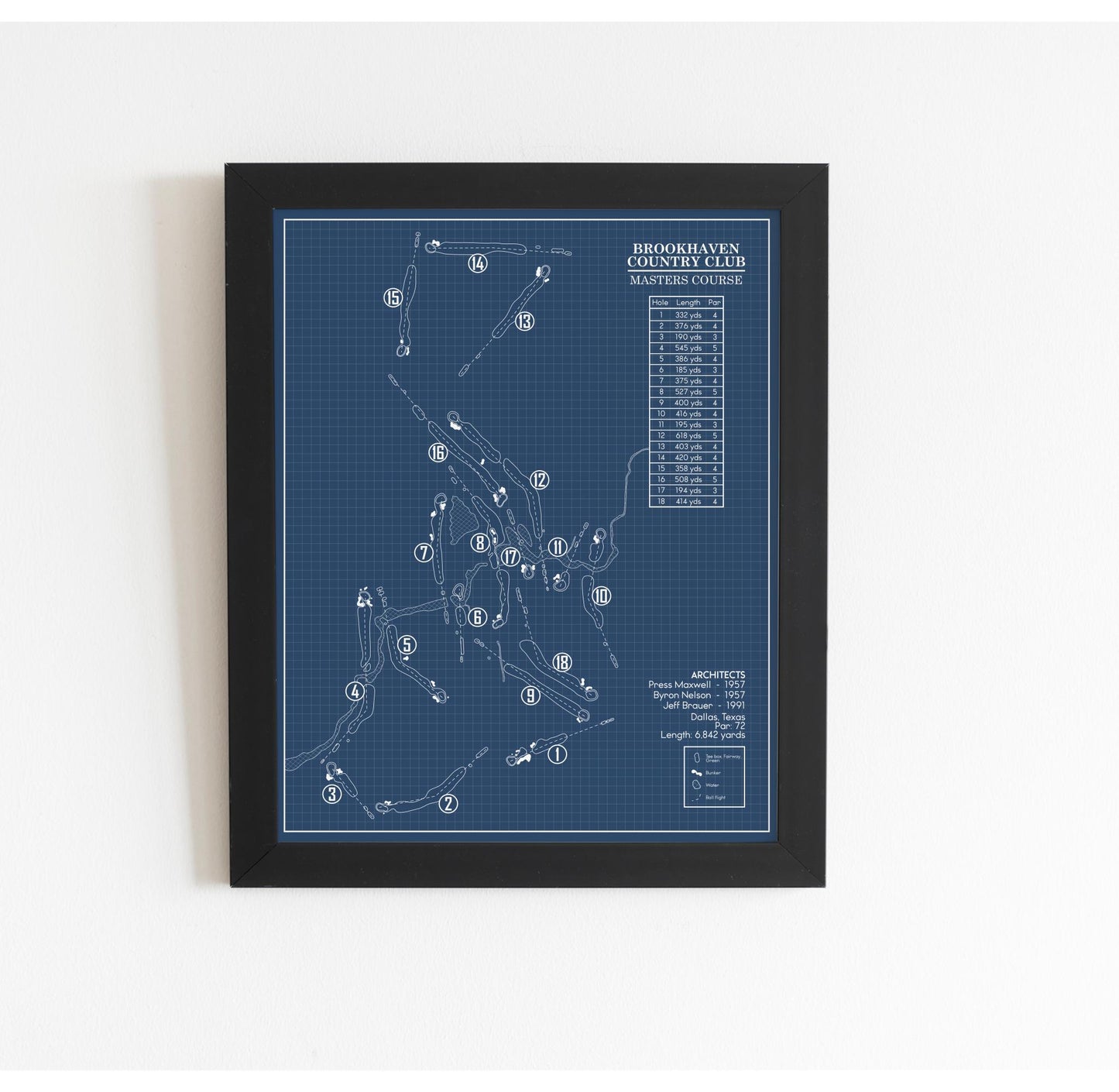 Brookhaven Country Club Master's Course Blueprint (Print)