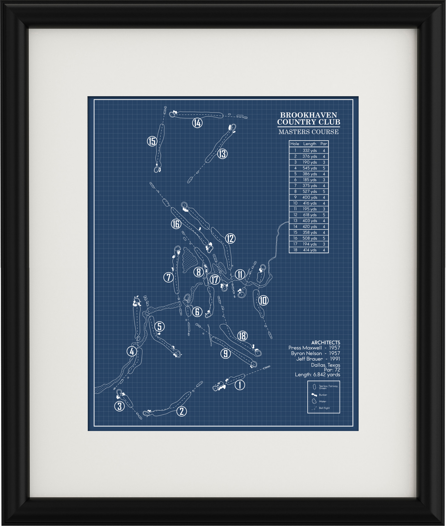 Brookhaven Country Club Master's Course Blueprint (Print)