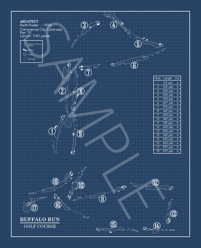 Buffalo Run Golf Course Blueprint (Print)