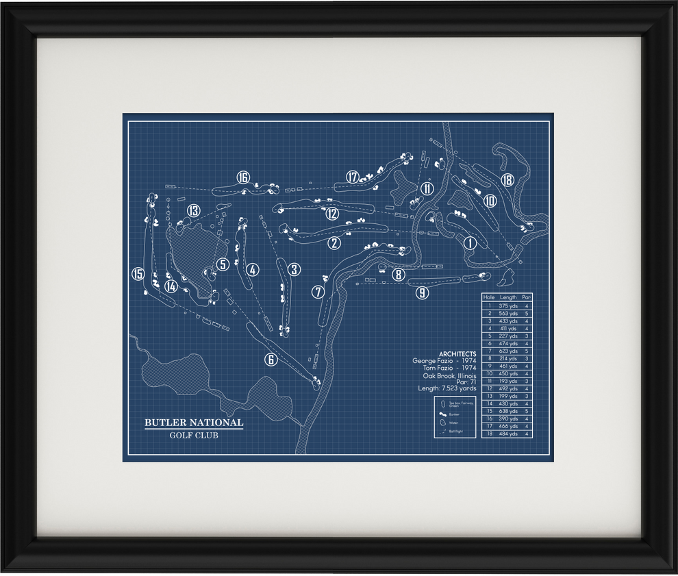 Butler National Golf Club Blueprint (Print) – GolfBlueprints