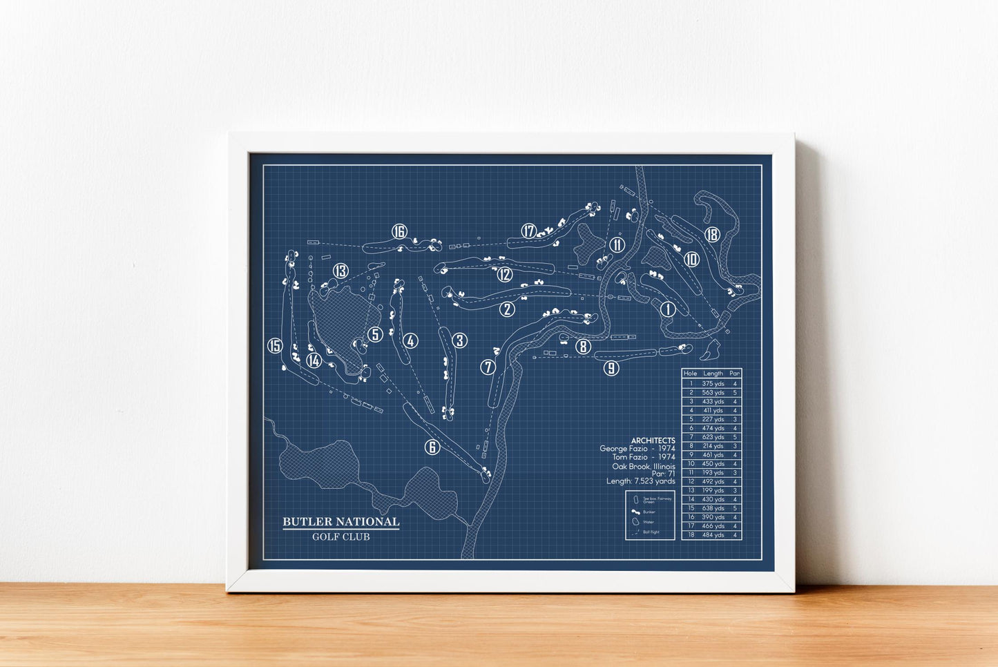 Butler National Golf Club Blueprint (Print)