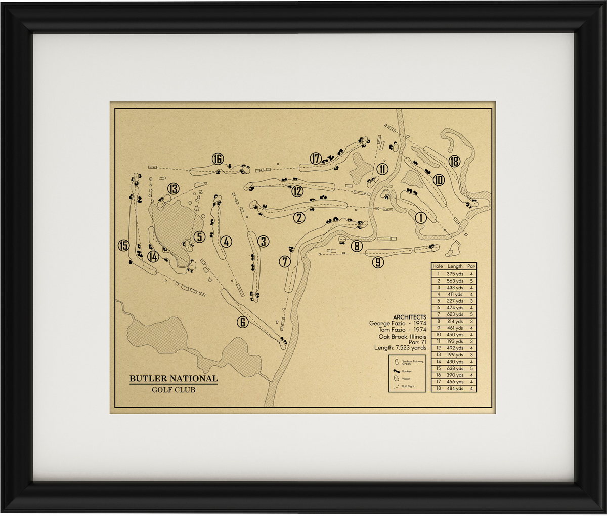 Butler National Golf Club Outline (Print) – GolfBlueprints