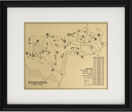 Butler National Golf Club Outline (Print)