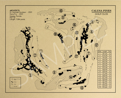 Calusa Pines Golf Club Outline (Print)