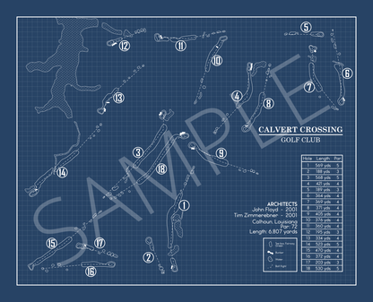 Calvert Crossing Golf Club Blueprint (Print)