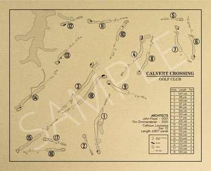 Calvert Crossing Golf Club Outline (Print)