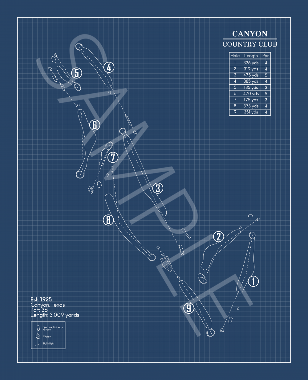 Canyon Country Club Blueprint (Print)