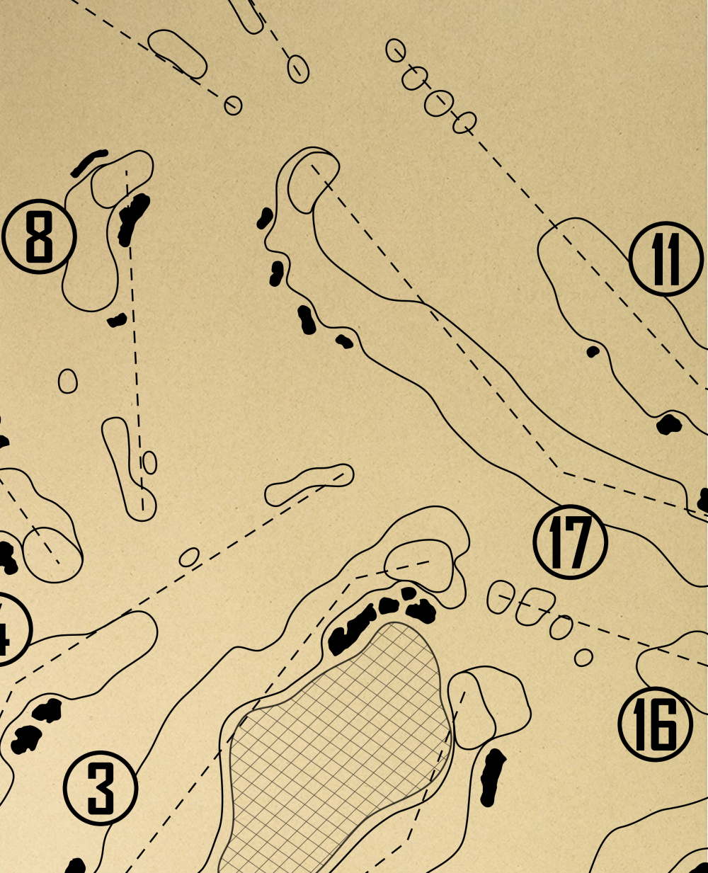 Cape Cod National Golf Club Outline (Print)